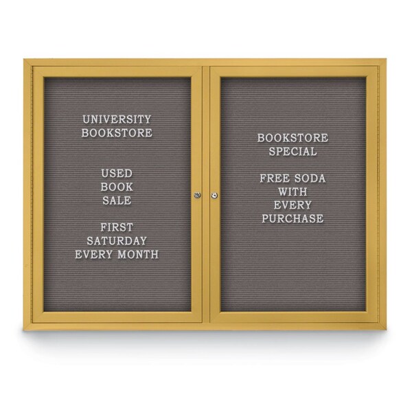 Indoor Enclosed Combo Board, 42"x32", Bronze Frame/Green & Pearl